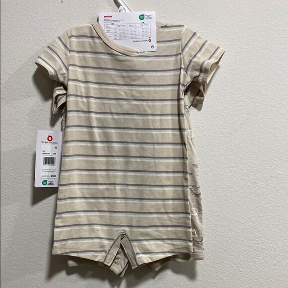 Huggies Babywear Organic Cotton Romper Set 2-Pack Dinosaurs & Stripes 12M - Picture 4 of 10